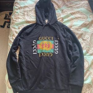 Gucci hoodie jacket black size L